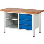 Work bench with solid beech worktop BASIC-8