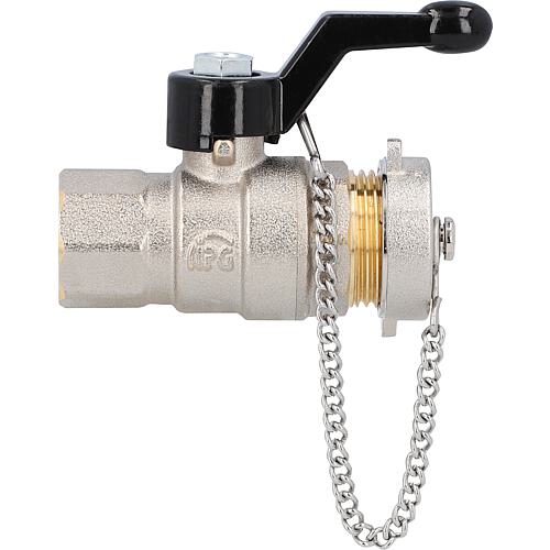 Ball valve with closure cap and aluminium hand lever, DN15 (1/2") IT