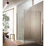 Eloa 2.0 corner shower cubicle, 2 swing doors and 2 glass fixed sections with 2 stabilising rods