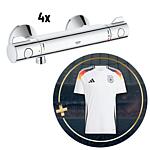 Promotional package 4 x wall-mounted shower thermostat GROHE Grohtherm 800 chrome + original DFB - home jersey 2024 adidas