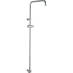Round shower rod system with shower holder and diverter