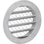 Weather protection grille, made of aluminium, with insect screen, round