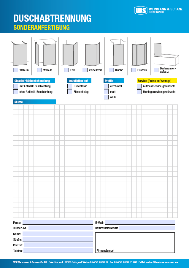 <p>Sonderanfertigung Duschabtrennung</p> <p> </p>