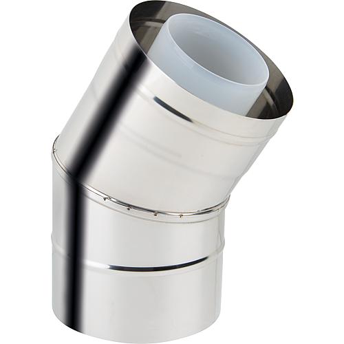 Wolf flue gas elbow DN 60/100 concentric 2 pieces, 45 degrees, stainless steel, 2651913