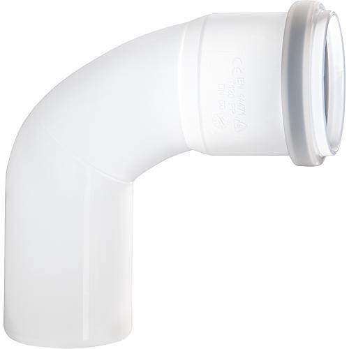 Plastic flue gas elbow, single-wall 87°