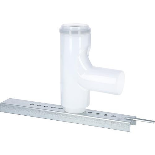 Plastic support elbow with support rail, single-wall 87° Standard 1