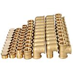 Advantage package brass threaded fittings DN 15 (1/2"), 70 pieces