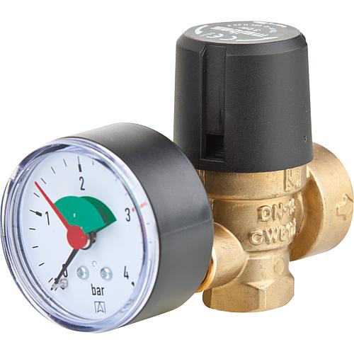 Safety valve with manometer, suitable for Buderus/Sieger: G124-9/13/16/20/24, G 124XV Standard 1