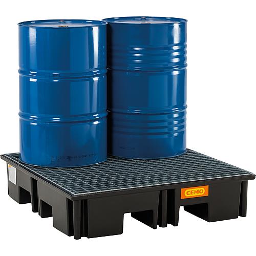 Cemo PE 220/4 pallet drip tray with steel grating 11261