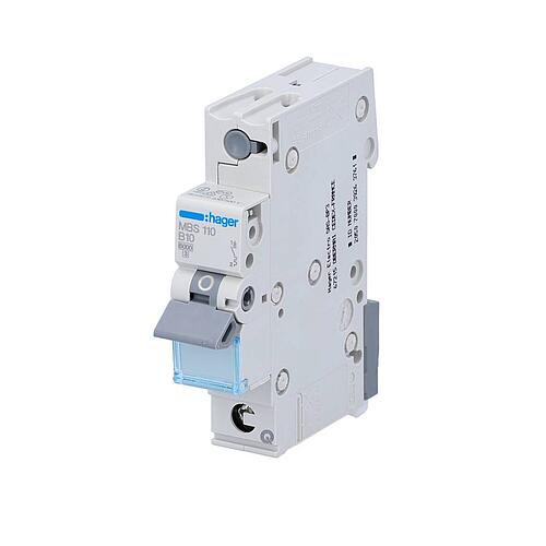 Circuit breaker Hager 1p,B10A,6kA,MBS110,QuickConnect