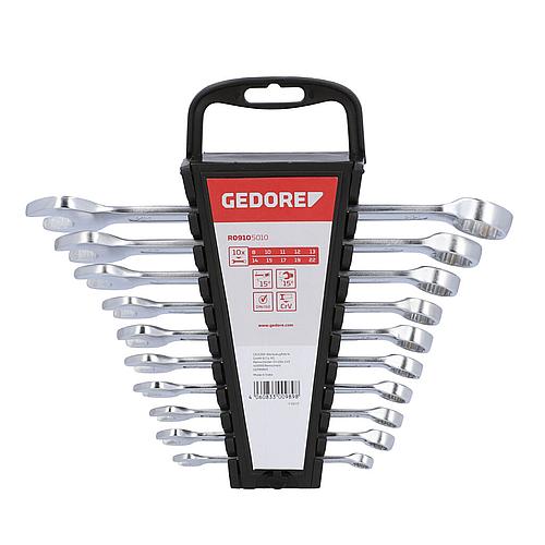 GEDORE reduced combination spanner set 10-piece 8, 10, 11, 12, 13, 14 15, 17, 19, 22  (R)