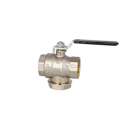 Superfilter ball valve DN25 (1") with filter and solenoid, steel lever Black