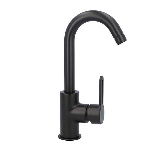 Mitigeur lavabo Enzan Nero sans garniture d'écoulement, noir mat, entraxe 120mm