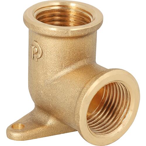 Wall angle, brass for gas socket, both sides 1/2" female