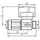 Gas isolation ball valve DN 15 1/2" for hose connection gateway form with TAS