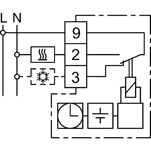 Clock thermostat easy 2 w, week timer, 2-wire, battery-powered