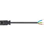 Connecting cable Wieland GST18i3 1.0m, black, H05VV-F 3G2.5mm¦ 3-pole socket - free end