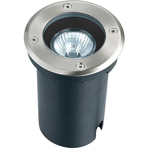 LED Einbaustrahler rund, mit GU10 Sockel, IP67, silber