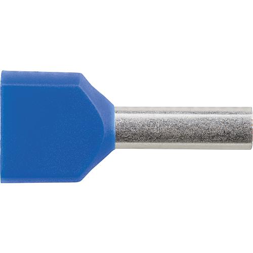 Twin ferrule insulated 2.5 x 18.5 blue, Bag of 100 pieces