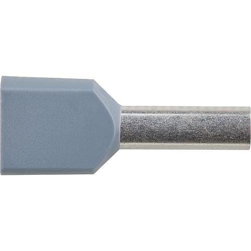 Twin ferrule insulated 4.0 x 23 grey, Bag of 100 pieces