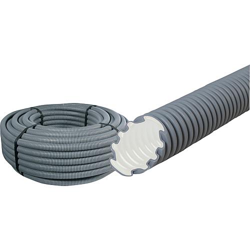 Tube ondule plastique MEP-FR 750 N, ignifuge, NW 20 easy, gris, rouleau à 100 m