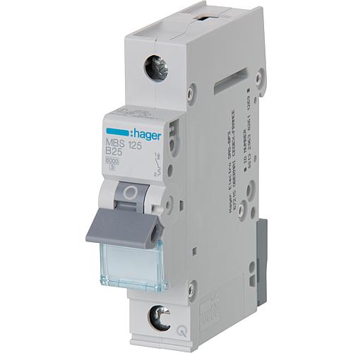 Circuit breaker Hager, B25A 1p, 6kA, MBS125