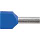 Twin ferrule insulated 2.5 x 18.5 blue, Bag of 100 pieces