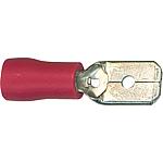 Male crimp terminal, red, half insulated