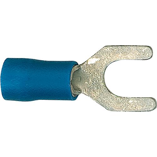 Cable lug in a pronged shape, blue insulated Standard 1