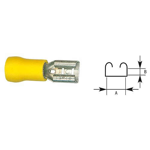 Female crimp, yellow, half insulated Anwendung 1