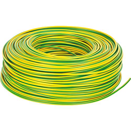 Plastic-insulated cable H07V-K, 1.5 qmm, green-yellow, roll of 100m