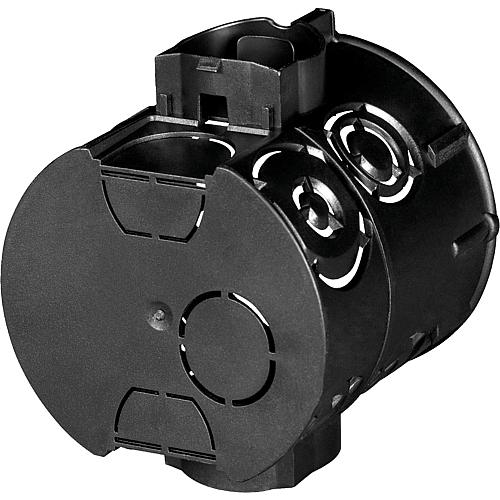 Flush-mounted device sockets F-Tronic Ø 60 mm, 65 mm deep, black, 1 piece