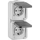 Surface-mounted 2-way socket, vertical Standard 1