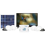 IGNITE Solar TV energy storage set, with 4 lamps and 24 inch TV