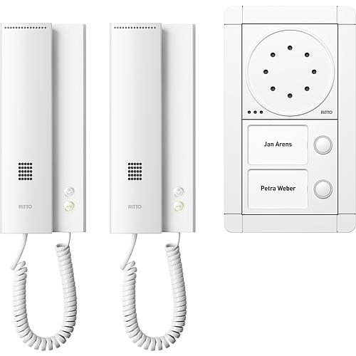 Door intercom system Ritto Portier 2 res. unit, white/white