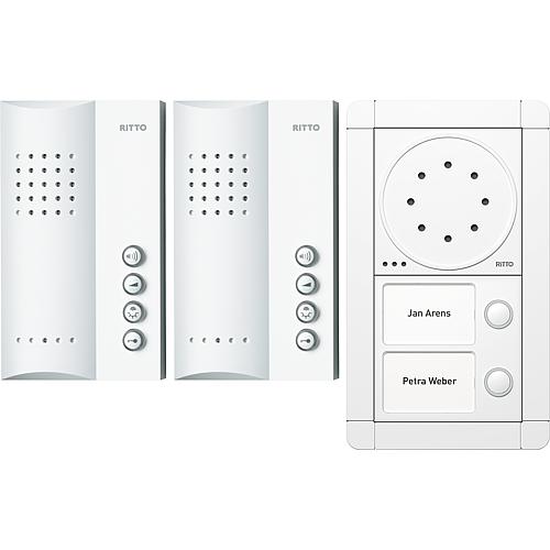 Door intercom system Ritto Portier Intercom 2 res. unit, white/white