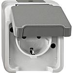 Wet room socket 1-gang with child protection, AquaStar