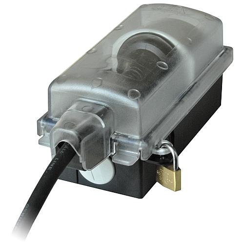 Abschließbare Außensteckdose für gerade Stecker, 230V/16A, IP44