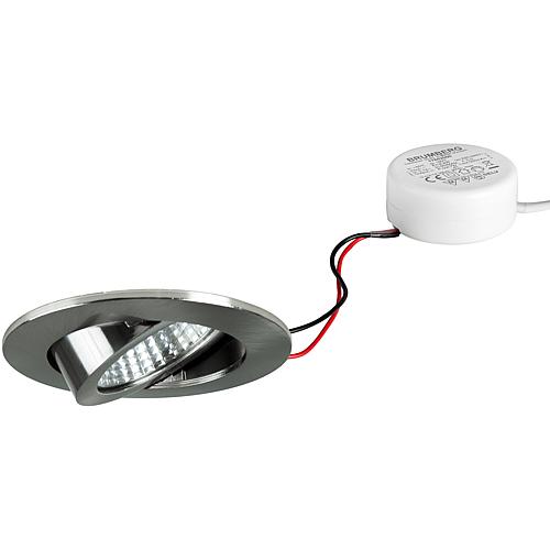 LED EBS 230 V 6W 3000 K nickel matt, dimmable; round converter