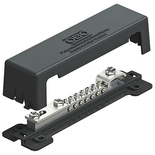 Potential equalisation rail, model 1809 A, black, UV-resistant Standard 1