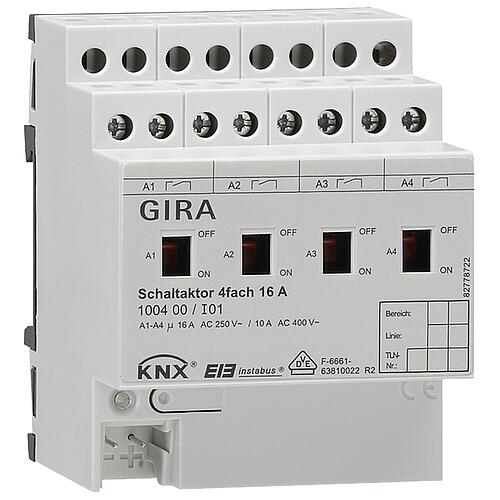 GIRA switch actuator 16A with manual actuation KNX REG Standard 1