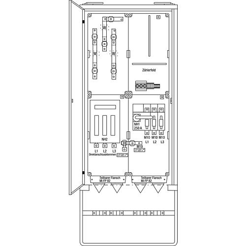Armoire de raccordement type : A 250-A-VB, 173kVA, Vattenfall Berlin Standard 1