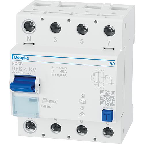 RCD switch DFS 4, type A short-time delayed, N-Left Standard 1