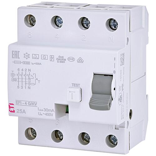 ETI FI-Schalter EFI-4 G/KV, 4-polig, Typ A, kurzzeitverzögert Standard 1