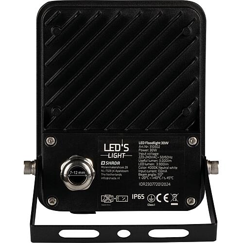 Projecteur à LED - 50W 6000lm 4000K IP54 - Noir