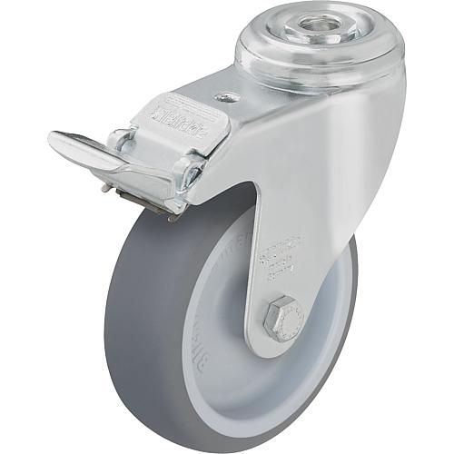 Apparatus swivel castors with “stop fix” locking device/black hole, LKRA-TPA Standard 1