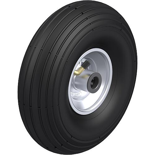 Pneumatic tyre with groove profile P 261/20-75R, load capacity 150 kg, Wheel Ø 260 mm, axle hole Ø 20 mm