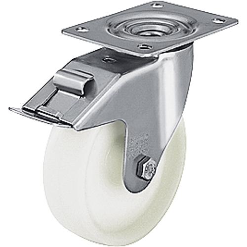 Swivel castors with “stop-fix” brake/ LEX-PO screw-on plate Standard 1