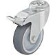 Swivel castor with brakes, steel LKRA TPA 126G-FI, rubber tread Load capacity 120kg