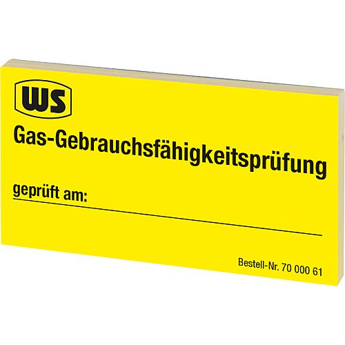 Maintenance sticker “Gas suitability test”
 Standard